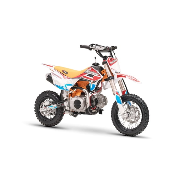 Trailmaster JHL PRO SK110S, Semi Automatic 4 speed, Electric Start, 12 inch front tire, Inverted Front Forks, 25 inch seat height,