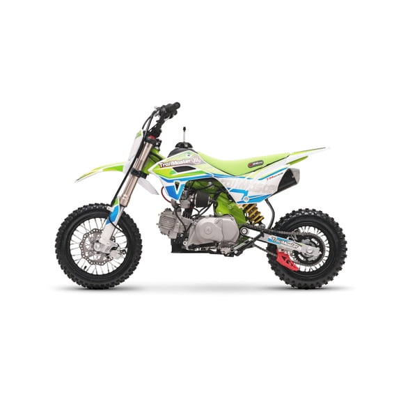 Trailmaster JHL PRO SK110S, Semi Automatic 4 speed, Electric Start, 12 inch front tire, Inverted Front Forks, 25 inch seat height,