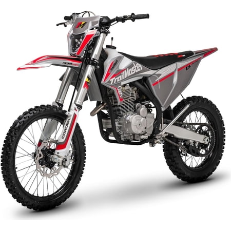 Trailmaster JHL Pro Series TM LX250 Premium Mid-Size Dirt Bike, Electric Start, Extended Frame, 21 inch Front tire, 37.4 seat Height, Manual Trans (Red)