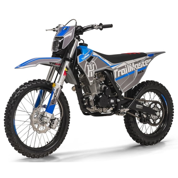 Trailmaster JHL Pro Series TM MX250 Dirt Bike Electric Start, Extended Frame, 21 inch Front tire, 35.4" seat Height Manual Trans (Blue)