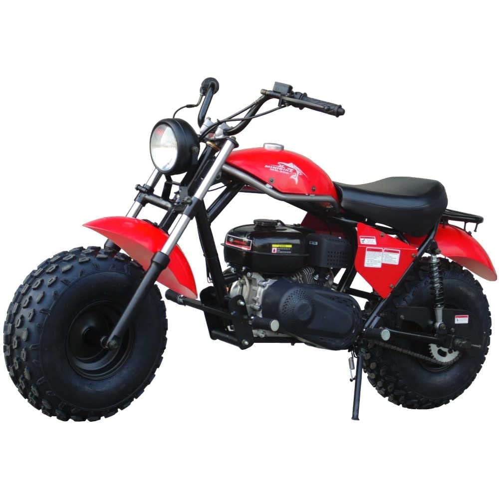 Trailmaster Mini Bike MB200 Front and Rear Shocks, Torque Converter, Final Chain Drive (Red)