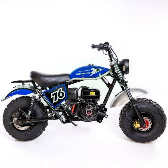 Trailmaster Mini Bike mb 200X Hurricane All New with Front and Rear Brakes, 196cc (Blue)
