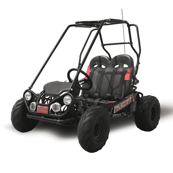 Trailmaster Mini XRX/R+ Go Kart with Reverse Top of The line. Age up to 10 Years Old Pedals and Seats Adjust. (Plus, Black)