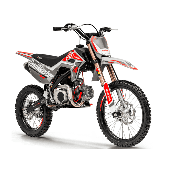 Trailmaster SX125 Dirt Bike, 124cc, Max Speed 50 mph, Ages 16+, 4-Speed Manual, Air-Cooled Engine, Electric & Kick Start, 19/16 Tires, 32.7" Seat Height (Red)