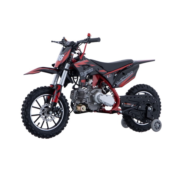 Trailmaster TM-06 Dirt Bike with CVT Transmission, Electric Start, Disc Brake! 10" (Red)