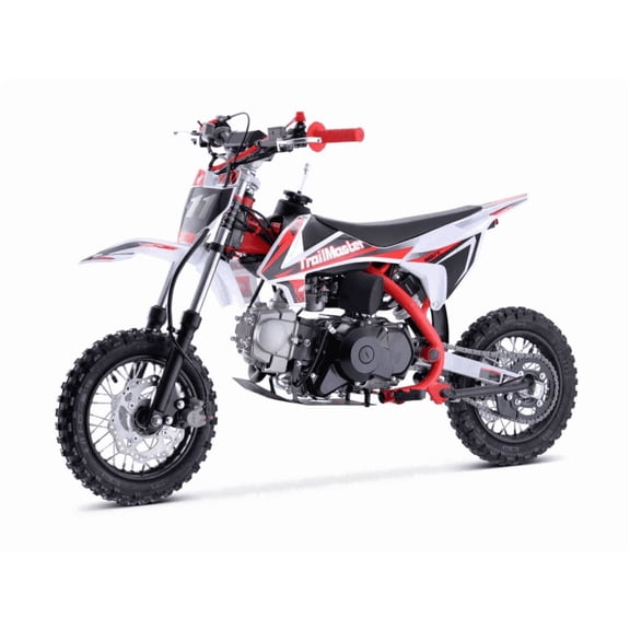Trailmaster TM11 Dirt Bike, 110cc 4-Stroke Engine, Max Speed 30 MPH, Ages 10+, Automatic Transmission, 24" Seat Height, 10" Rims (Red)