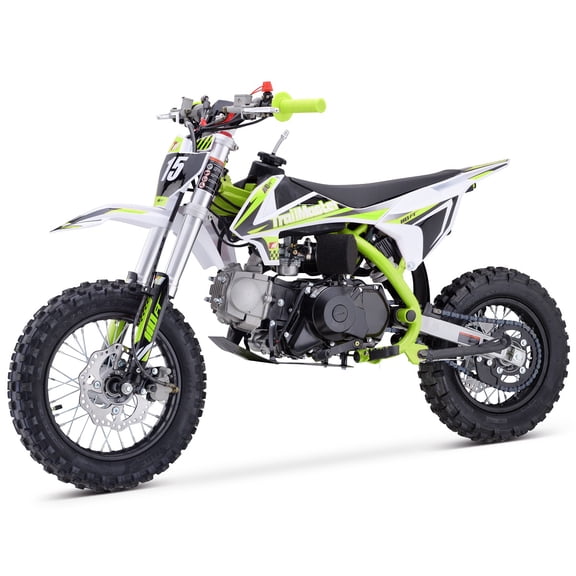 Trailmaster TM15 110cc Dirt Bike, Automatic Clutch Kick & Electric Start - Green