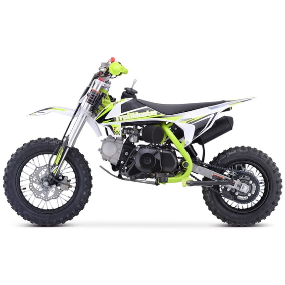 Trailmaster TM15 Dirt Bike 110cc Semi Automatic 4 Speed, 24.21 inches seat Height, Disk Brakes, Twin Spar Frame (Green)