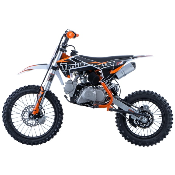 Trailmaster TM24 Dirt Bike 125cc 17 Inch Front Tire, 32.7 Inch seat Height semi-auto 4 Speed (Orange)