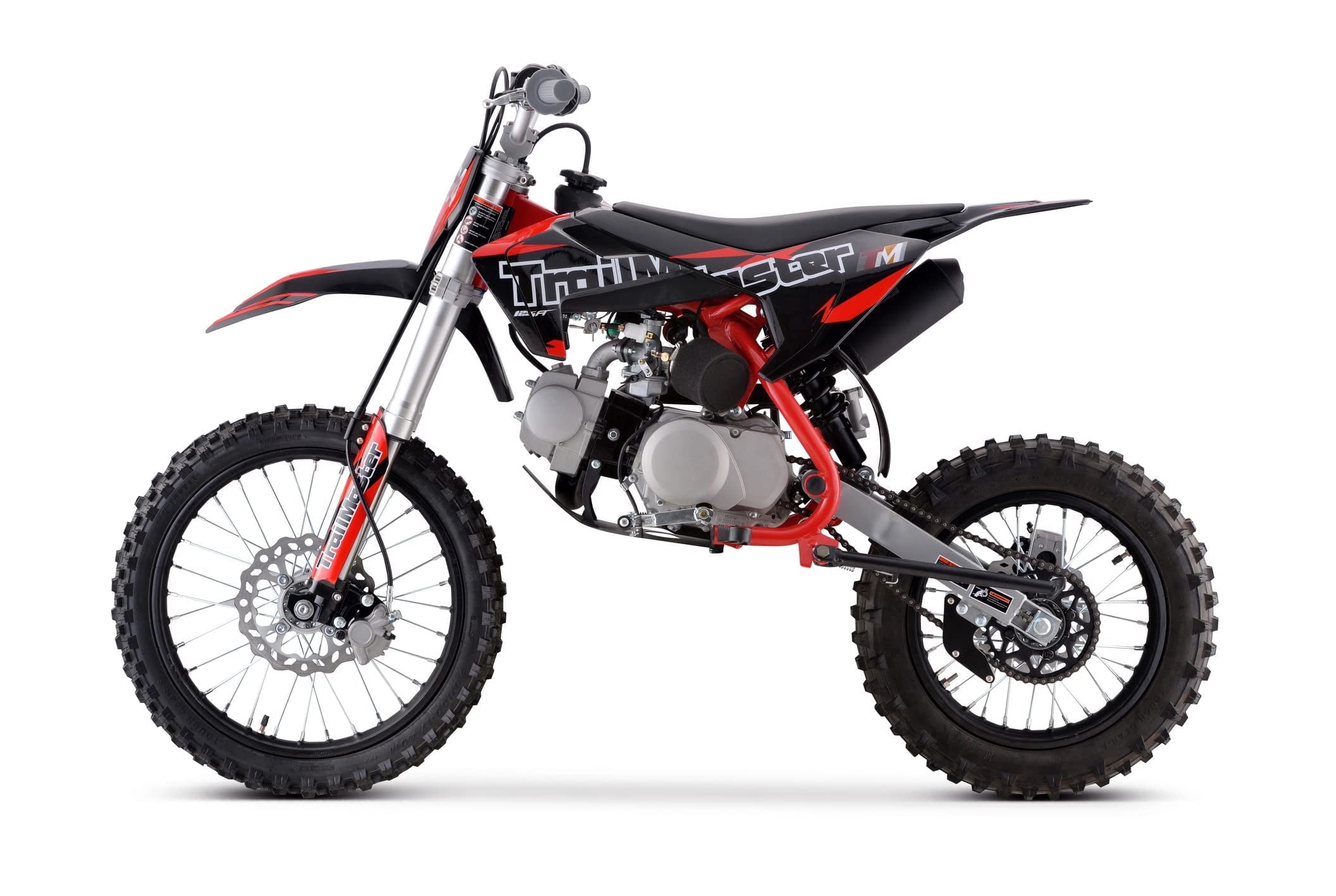 Trailmaster TM24 Dirt Bike 125cc 17 Inch Front Tire, 32.7 Inch seat Height semi-auto 4 Speed (Red)