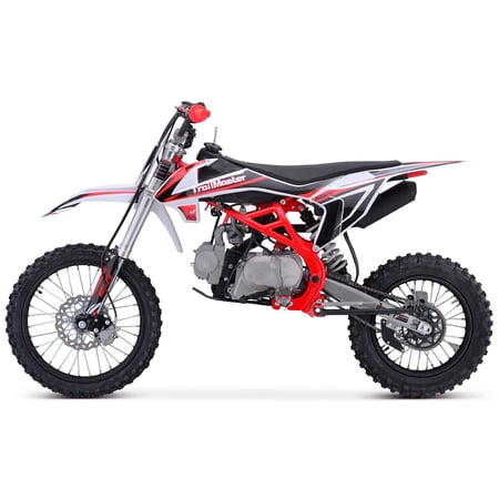 Trailmaster TM29 Dirt Bike Electric Start, Extended Frame, 17 inch Front tire, 33.5 seat Height Manual Trans (Red)