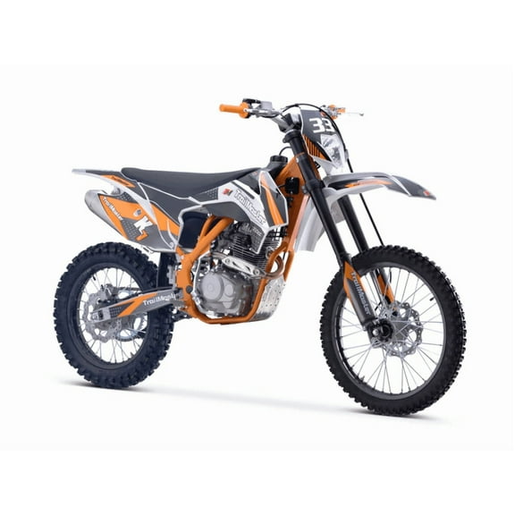 Trailmaster TM33-250 Dirt Bike, 223cc Engine, 21" Front Tire, 37" Seat Height, LED Headlight, 5-Speed Manual (Orange)
