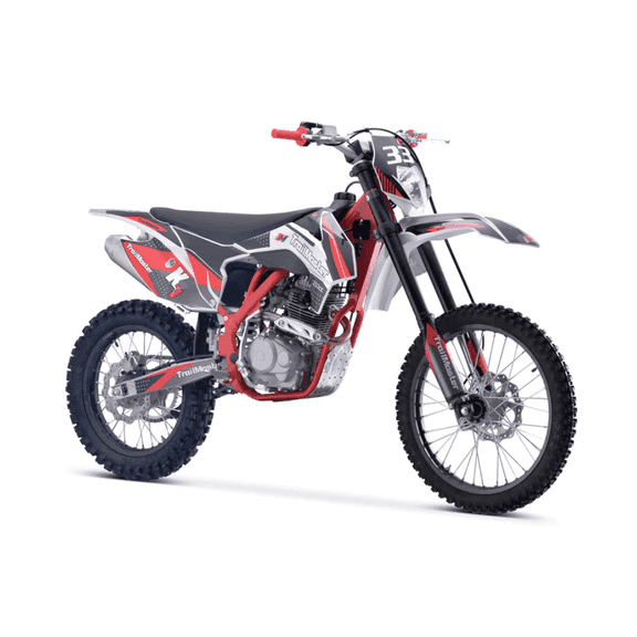 Trailmaster TM33-250 Dirt Bike, 223cc Engine, 21" Front Tire, 37" Seat Height, LED Headlight, 5-Speed Manual (Red)