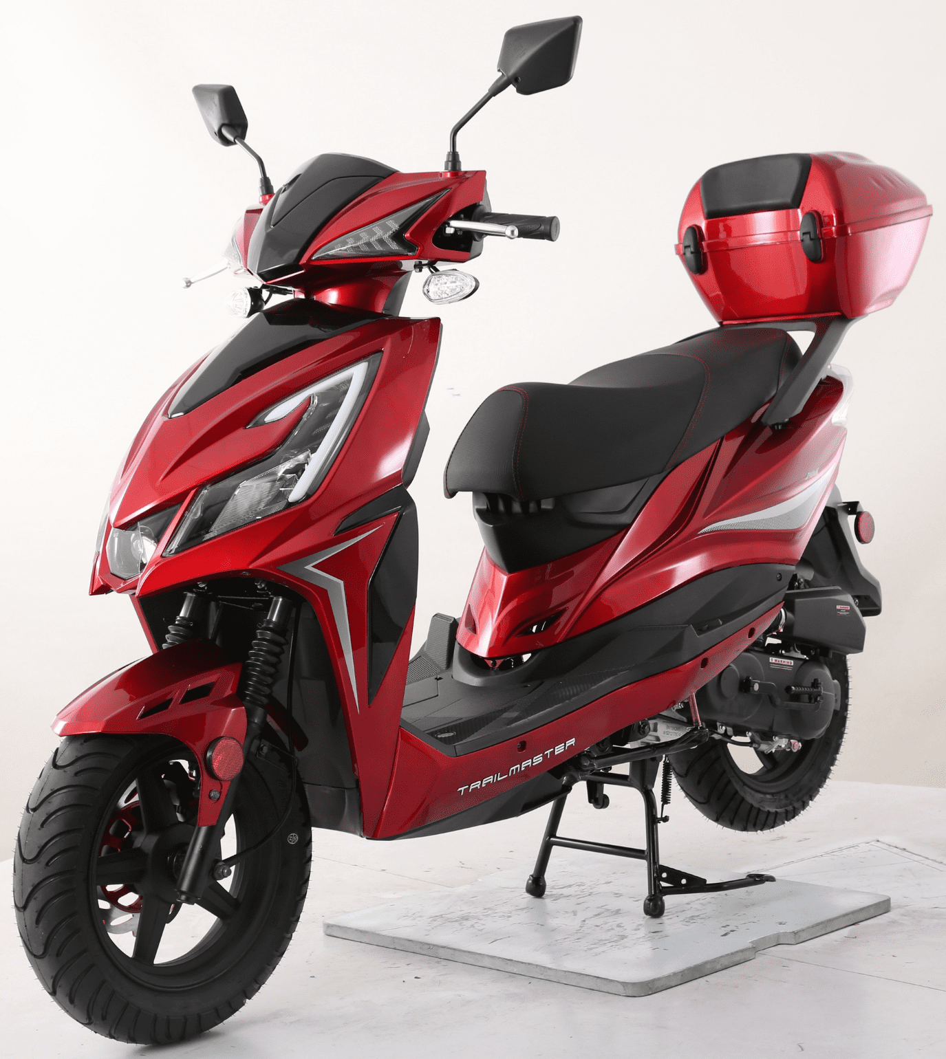 Trailmaster Trophy 50cc Scooter/Moped, Automatic CVT, Electric & Kick ...