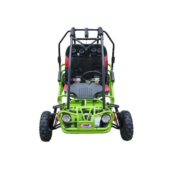 Trailmaster Ultra Mini XRX+ Go Kart Buggy, High Back Seats, Adjustable for Younger Riders, Throttle Limiter and Kill Remote. (Plus, Green)