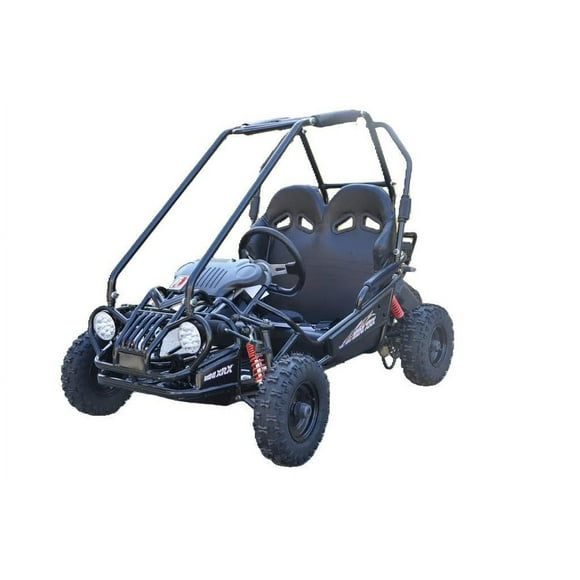 Trailmaster Ultra Mini XRX+ Go Kart Buggy, High Back Seats, Adjustable for Younger Riders, Throttle Limiter and Kill Remote. with Pre-Assembled Version Now! (Pre-Assembled, Black)