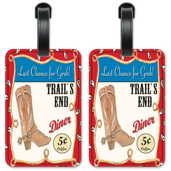 Trails End - Luggage ID Tags / Suitcase Identification Cards - Set of 2