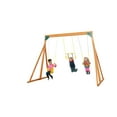 thumbnail image 1 of Trailside Cedar Swingset with Belt Swings and Trapeze Bar, All Wood, Hardware, and Assembly Instructions Included, 1 of 9