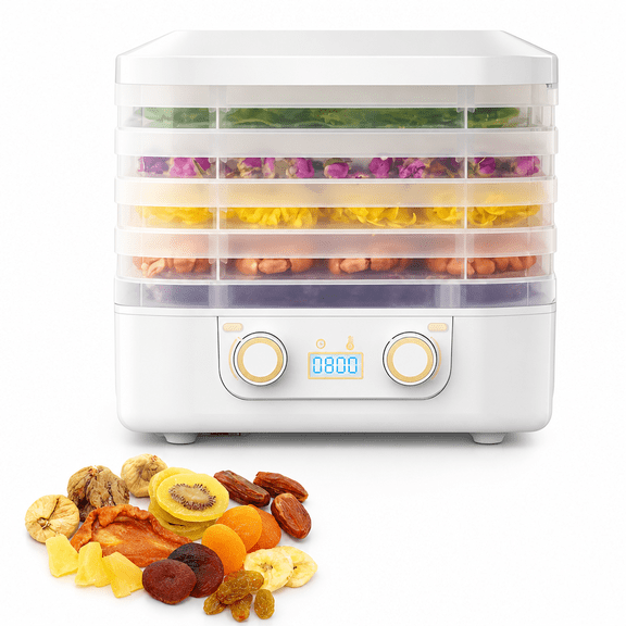 Trailvora 2026 New Freeze Dried Machine for Candy,Dryer Machine for Home for Candy Snacks Airflow Food Dehydrator Machine with 6 Trays Jerky Dryer with Digital Adjustable Timer Temperature