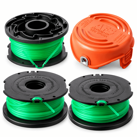 Trailvora Sf-080 String Trimmer Spool Line Compatible with Black and Decker Sf-080-Bkp 20Ft 0.080" Gh3000 Lst540 Gh3000R Lst540B Weed Eater Auto Feed Single Line with 90583594 Cap Covers Parts