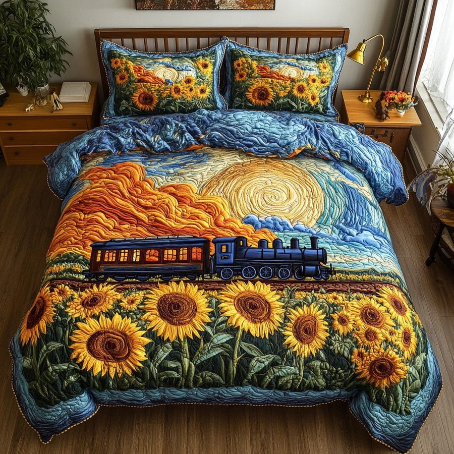 Train Adventure 3-Piece Quilted Bedding Set BTO1310039 - Walmart.com