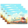 thumbnail image 1 of Train Airplane Sky 12×18 inch Placemats Heat Resistant Washable Foldable Rectangular Placemats Set Decoration Indoor Outdoor for Kitchen Dining Table 6PCs, 1 of 8