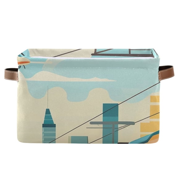 Train Airplane Sky Storage Bins Baskets With Handles Storage Box Clothes Organizer Organization Toys