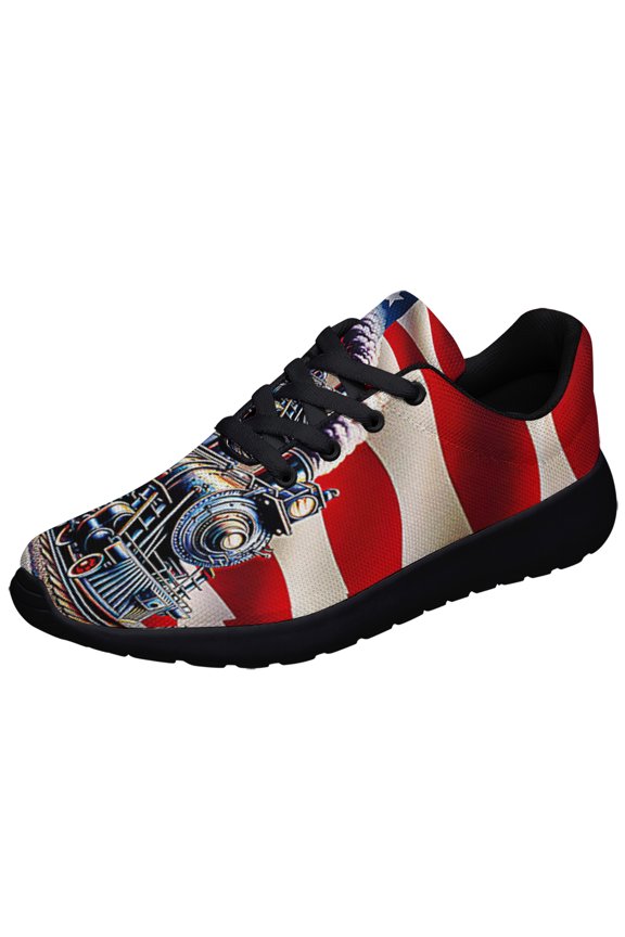 Train American flag Shoes Sneakers Black Size 12