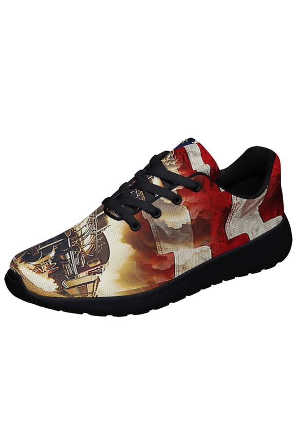 Train American flag Shoes Sneakers Black Size 8