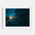 thumbnail image 1 of Train Approaching, Louisville  - Louisville Kentucky Photography Nightlife Cityscape Street Photography Train Industrial Architecture White Framed Wall Art Print 12 x 16 inches, 1 of 3