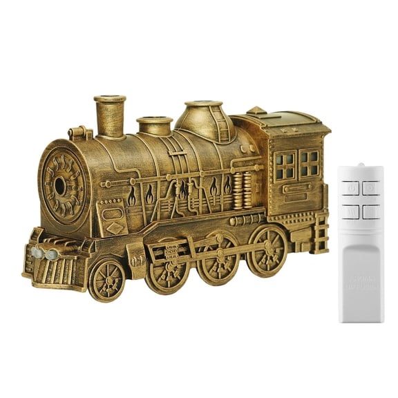 Train Aromatherapy Diffuser 300Ml, Plastic Remote Control Humidifier 8W Low Power Quiet Uk Plug Vintage Locomotive Oil Diffuser For Home Office Yoga Room Decor Rose Gold