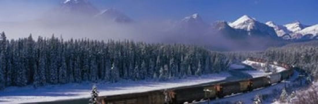 Train Banff National Park Alberta Canada Canvas Art - Panoramic Images (37 x 12)