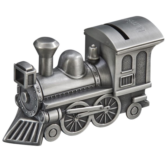 Train Bank, Pewter Finish.