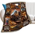 thumbnail image 1 of Train Blanket Steam Train Throw Blanket Cozy Fleece Flannel Bedding Train Gifts for Men Women Boys Girls Lover Adult Stuff Plush for Couch Sofa Bed Decor, 1 of 10