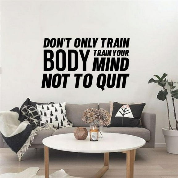 Train Body Train Mind Quote Fitness Workout Success Motivation Quotes Wall Decals Healthy Lifestyle for Girls Boys Gym Home Sports Room Decor Vinyl Wall Art Stickers Decoration Size (15x30 inch)