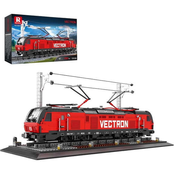 Ylutex Train Building Block Kit with Base, MOC City Train building block Sets, Classic Vectron Electric Truck 66019,Model for Adult Car Lovers ,1757 PCS