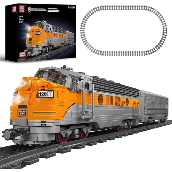 Train Building Block Kits,  Internal Combustion Locomotive Model Building Blocks Set, Gift for Age 14+/Adult (1541 Pieces, with Rail/Motor, APP Remote Control)