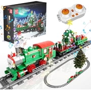Train Building Set, Locomotive Model Blocks Kit with Tree, RC Toy Train Sets , 12039 App and Remote Control Steam Train with Motor