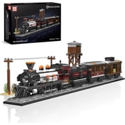 Train Building Set, Steam Locomotive with Track, Steam Train Display Kit for Gift Giving, Buildable Toy for Adults Collection Enthusiasts 2722 Pieces