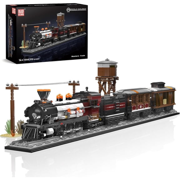 Train Building Set, Steam Locomotive with Track, Steam Train Display Kit for Gift Giving, Buildable Toy for Adults Collection Enthusiasts (2722 Pieces)