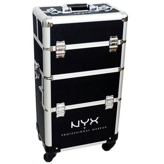 Train Case 4 Tier , NYX Makeup Artist Train Case 4 Tier , Cosmetics Makeup - Pack of 3 w/ SLEEKSHOP Teasing Comb