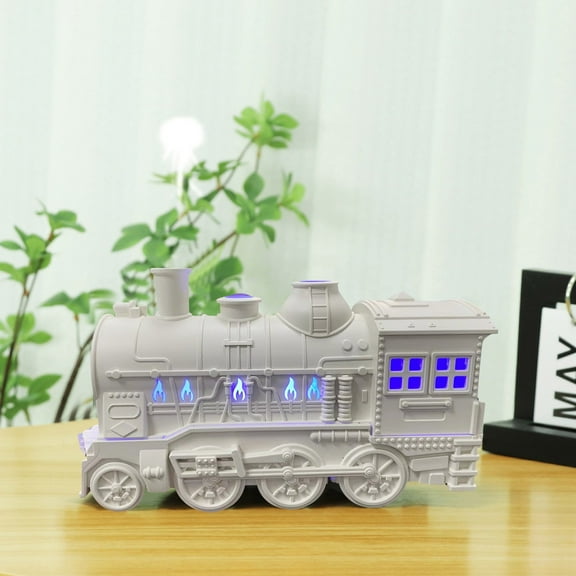 Train Coil Humidifier, 300ml Cool Mist Humidifier with Colorful Gradient Night Lights and Auto-Off, Oil Diffuser for Home Office, Air Moisturizing and Aromatherapy