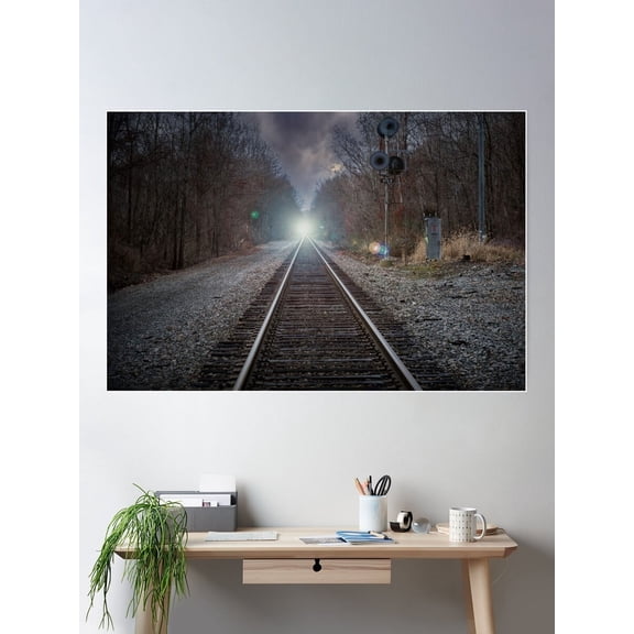 Train Coming Poster Wall Art, Modern Wall Decor For Living Room Bedroom, 24x36 UNFRAMED