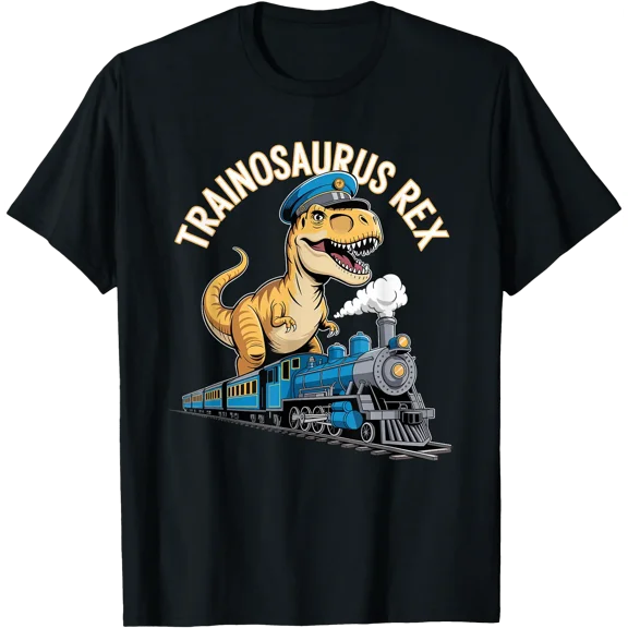 Train Conductor Riding Dinosaur Railroad Adventure T-Shirt, Unisex T-Shirt