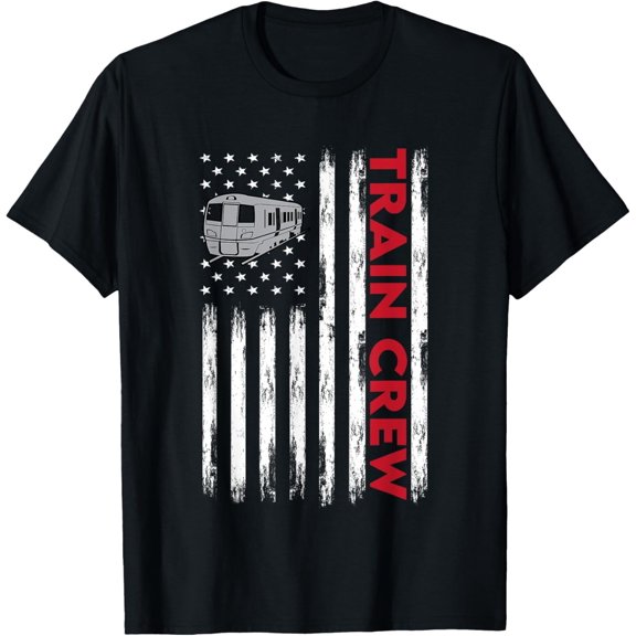 Train Crew Conductor Operator USA Railroad Graphic T-Shirt