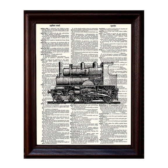Train - Dictionary Art Print Printed On Authentic Vintage Dictionary Book Page - 8 x 10.5