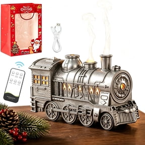 Train Diffuser - 300ml Christmas Train Diffuser, Train Diffusers for Essential Oils with 2 Color LED & Remote Control, Trains Humidifier with 2/8-Hour Timer Auto Shut-Off for Bedroom