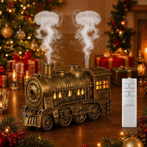Train Diffuser 300ml Vintage Steam Essential Oil Diffuser with Remote