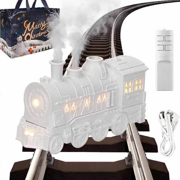 Train Diffuser, 300mlChristmas Train Diffusers for Essential Oils, Vintage Trains Diffusers with Dual-Color LED Light, 2/8 Hour Timer Auto Shut-Off, Remote Control, Home Decor & Gift