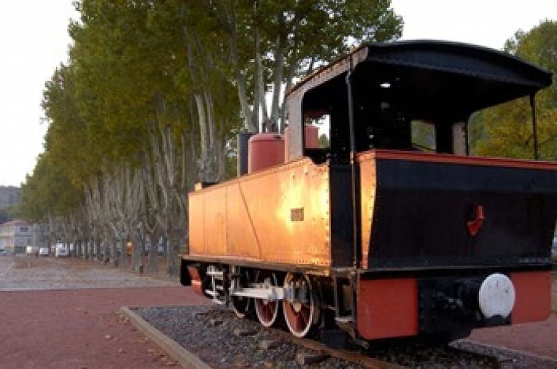 Train Display along Riverbank Canvas Art - Lisa S Engelbrecht DanitaDelimont (27 x 18)